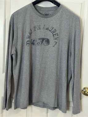 VTG Polo Jeans Co Ralph Lauren T-Shirt Men XL Spell Out Long Sleeve Y2K Gray
